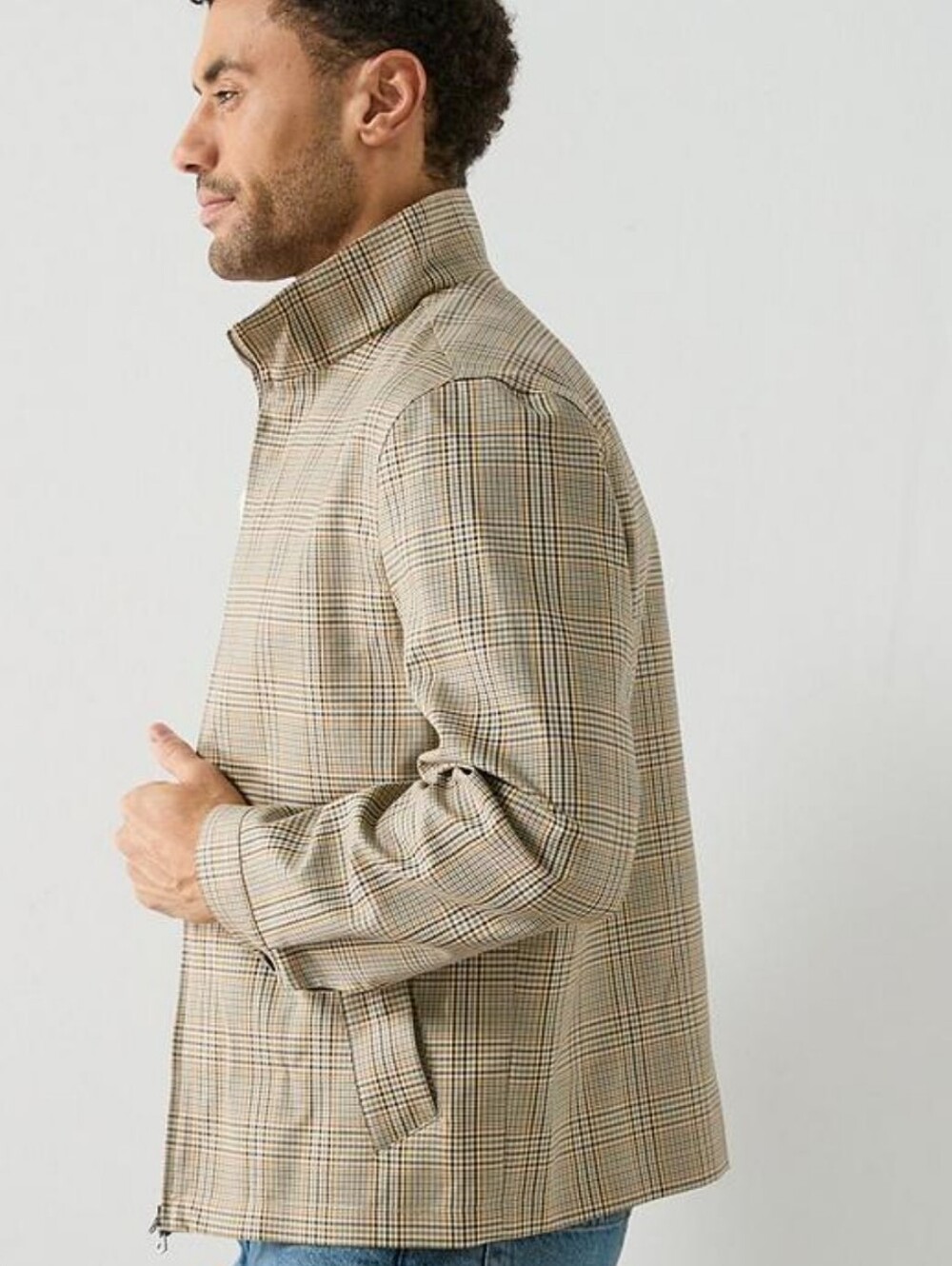 Ben Sherman Plectrum Beige Plaid Shirt Jacket